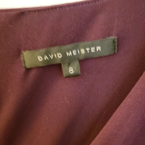 David Meister Purple Satin Trimmed Sash Cocktail Dress Size 8 EUC - Picture 7 of 8